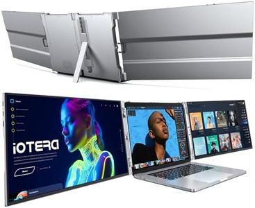 L LIMINK LK15 Portable Triple Monitor for 13-16 Inch Laptop, 15" FHD 1080P Frameless Al Alloy IPS Triple Screen Laptop Monitor Extender, Tri Screen Laptop Screen Extender for Mac & Windows, USB/HDMI
