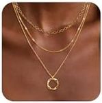 Cuzmly Gold Layered Necklace for Wo