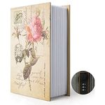 Diversion Book Safe Storage Box, Dictionary Secret Safe Can with Security Combination Lock/Key, Diversion Book Hidden Safe (Combination, Rose)