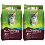 Meat Up Kitten Dry Cat Food (Up to 12 Months) 1.2kg + 1.2kg (Total 2.4kg Pack) | Ocean Fish Flavour | Complete Nutrition | Taurine for Heart