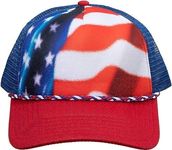 Red, White & Blue American Flag Snapback Trucker hat