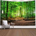 XCSLH Tapestry Wall Hangings,Modern Simplicity Green Forest Printed Wall Hanging Landscape Tapestry Large Size Beach Throw Carpet Bedspread Nordic Home Decor Tapestry Blanket,150Cmx200Cm