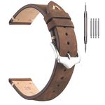 EACHE Vintage Brown Leather Watch Straps 22mm for Mens,Crazy Horse Leather Watch Bands Handmade Brown