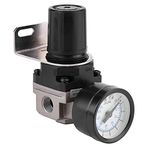 Pneumatic Air Pressure Regulator, Adjustable Air Pressure Compressor Control Valve Gauge G1/4 Connection