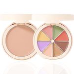 HERBENJOY Concealer Full Coverage Colour Correcting Palette Colour Concealer Makeup Palette 8 Shades,4 In 1 Foundation Face Primer Pallet Multifunctional Gift For Women Girl (02# Natural)