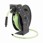 Flexzilla Open Face Retractable Air Hose Reel, 3/8 in. x 25 ft, Heavy Duty, Lightweight, Hybrid, ZillaGreen - L8603FZ