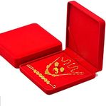 TIKIYOGI Jewelry Set Velvet Box Necklace Earring Ring Necklace Bracelet Gift Display Case Wedding Jewelry Storage Holder (Red)