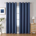 ChrisDowa Blackout Curtains 80 Inches Long 2 Panels Set for Living Room, Grommet Thermal Insulated Room Darkening Curtains for Bedroom (Stone Blue, 52 x 80 Inch)