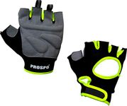 PROSPO Weight Lifting Gloves with Cushioned Leather Palm & Wrist Closure (Neon-Black)