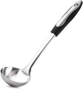 Zulay Kitchen Stainless Steel Cooking Utensil - Stainless Steel Kitchen Utensil - Durable Kitchen Gadgets - Metal Kitchen Accessories - Easy to Clean Kitchen Tools - 12" Soup Ladle