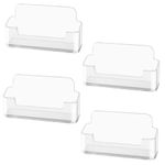 flintronic 4Pcs Acrylic Transparent Business Card Holder, Clear Business Card Holder, Transparent Business Card Holder Display Desktop Business Card for Desktop Office, Fits 30-50 Business Cards