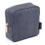 Make up Bag, MAGEFY Small Makeup Bag for Handbag, Corduroy Make up Bag Zipper Pouch Mini Cosmetic Bag for Women Girls(Black)