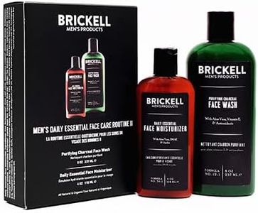 Brickell Men's Daily Essential Face Care Routine II, detergente per il viso al carbone purificante e crema idratante per il viso Daily Essential, naturale e biologico, senza profumo