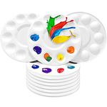 10 pcs Paint Palette Tray Watercolor Kids Round Palettes Plastic Art Supplies for Acrylic Oil Craft DIY Painting Acrylic Paints Brushes