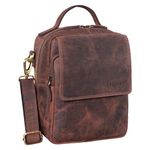 STILORD 'Gideon' Mens Small Messenger Bag Leather Vintage Shoulder Bag Side Bag for 10 Inch Tablets Inch Cross Body Bag in Genuine Leather, Colour:veleta - brown