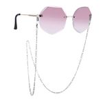 TEAMER Stainless Steel Beaded Eyeglass Chain Sunglasses Box Chains Eyewear Cord Eyeglass Neck Strap for Women, Figaro Chain - Steel, One Size (SUNG20200713)