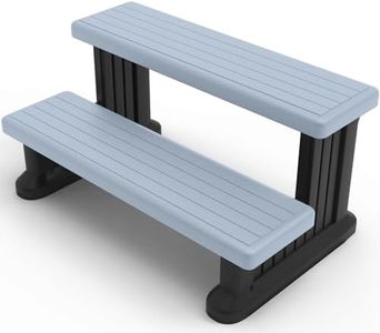 GREVO Hot Tub Steps Spa Steps for Round or Straight Sided Spa (Grey)