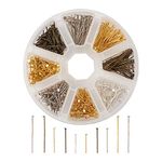 Cheriswelry 650Pcs Flat Head Pins 16mm 20mm 30mm Wire Headpins Mixed Colors for Jewellery Earring Making