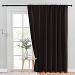 NICETOWN Window Curtain Blackout Panel - Indoor Outdoor Curtain, Solid Rod Pocket & Back Tab Light Blocking Drape for Theater, Studio, Office, Meeting Room (Toffee Brown, 100 inches x 84 inches, 1 PC)