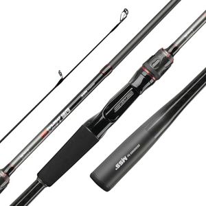 HANDING Magic Shadow Long Casting Fishing Rod, 2PCS Spinning and Casting Rod with Full Carbon Fiber Handle and Seaguide Ring Guides, Spinning Rod with 30T Carbon Fiber Blank for Bass, Trout, Walleye