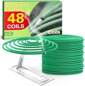 SCENTORINI Citronella Coils, 48 PCS Citronella Incense with Coil Holder, Suitable for Outdoor Use, Pool Side, Patio, Porches