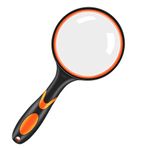 Magnifying Glass 10X, Magnifying Glass for Children 75mm Magnifying Lens Handheld Reading Magnifier with Non-Slip Soft Rubber Handle for Reading,Repair, Observation