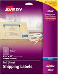 Avery Full Sheet Printable Shipping Labels, 8.5" x 11", Matte Clear, 25 Blank Mailing Labels (8665)