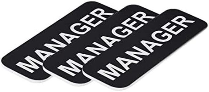 Manager 1 x 3" Name Tag, Black (3 Pack)