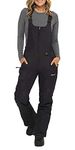 Arctix Women's Essential Insulated Bib Overalls, Black, Large (12-14) Short