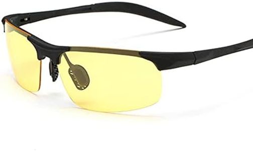 SagaSave Sports Safety Sunglasses, Polarized Cycling Anti Glare UV400 Protection Goggles for Cycling, Fishing, Running, Driving - Black Frame Yellow Lens