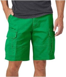 Cargo Shorts for Men 5 Inch Inseam Lightweight Quick Dry Casual Work Summer Outdoor Hiking Golf Active Wear Multi Pocket 01# Green Small