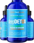 Deep Detox - Colon Gut Detox, Liver Cleanse + Antioxidants + Natural Fibers Complex l Milk Thistle, Elderberry, Burdock, Chicory + #1 Herbal 14-in-1 Tincture Extract, 3X Fast Acting Liquid