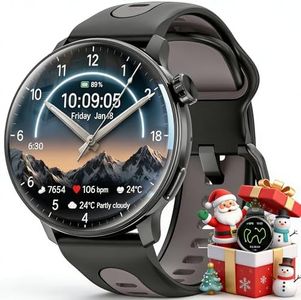 Mingdaln Smart Watch GPS, 1.43" AMOLED Screen Smart Watch for Men/Women Fitness Tracker, Military Smartwatches Compass，Compatible with Android & iOS (Bluetooth Call Answer/Dial), Multiple Sports Modes