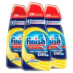 Finish Dishwasher Fast Dissolving Gel All in 1 Max Lemon 700 ml, Pack of 3, 3 x 700ml