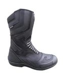 RKsports MENS MOTORCYCLE MOTORBIKE TOURING BLACK LEATHER BOOTS (BLACK, 47)