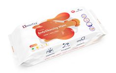 80x Omnitex Thick Luxury Body Cleansing Wipes - Microwaveable | Large Rinse Free Bed Bath Wipes for Elderly | With Aloe Vera & Vitamins | Nourish, Cleanse, Protect | Paraben & Alcohol Free