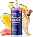Honest Paws Fish Oil for Dogs - Omega 3 Wild Alaskan Salmon Oil - Healthy Skin, Joints, Nutritional Support, Shiny Coat - Fatty Acid, Pollock Oil - Sustainably Sourced - 16 Oz