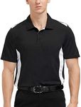 Men's Golf Shirts Dry Fit Short Sleeve Performance Golf Polo Shirts, 12177 Black, X-Large