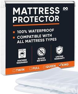 Everlasting Comfort King Mattress Protector Waterproof - 2 Pillow Protectors Included - Hypoallergenic, Deep Pocket Design, Up to 18" - Noiseless, Machine Washable Waterproof Mattress Protector