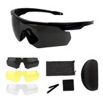 ToopMount Tactical Eyewear Anti Fog, ANSI Z87.1 Shooting Glasses with 3 Interchangeable Lens UV400 Protection Airsoft Goggle