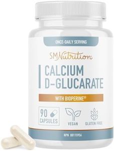 Calcium D Glucarate | CDG for Liver Detox & Cleanse, Metabolism, Hormone Balance, Menopause Support | Gluten-Free, Non-GMO, Vegan, Third-Party Tested | 500mg Liver Health Formula | 90 Veggie Capsules