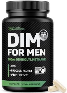 DIM 300mg Supplement Complex (60 Capsules) Diindolylmethane Plus BioPerine, CDG, & Broccoli Sprouts - Aromatase Inhibitor for Men; DIM for Weight Loss, Acne, Hormone Balance, & Liver Health*