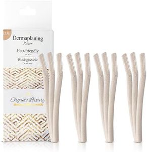 Dermaplane Face Razor Tool - Biodegradable- Swedish Stainless Steel-For exfoliation and Hair removal- Men and Woman -12 pc. Organic Luxury