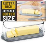 Eparé Large Butter Dish With Lid For Countertop - BPA-Free Butter Keeper - Counter Dishes For Soft Butter Storage - Covered Butter Dish With Lid - Tray Container For Soft Butter