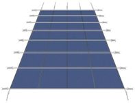 22x42FT Safety Pool Covers for In Ground Pools,Rectangle Safety Swimming Pool Cover with Center Step,Mesh Durable Pool Cover for Inground Pools with Installation Tools, Blue