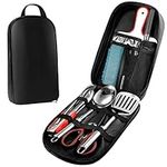 Bakecat Camping Cooking Utensils Set, 9Pcs Camping Kitchen Utensils Organizer Travel Set, Black