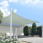 HIPPO Shade Sail 9.5 x 20 ft 230 GSM Sun Shade 95% UV Block for Canopy Cover, Outdoor Patio, Garden, Pergola, Balcony Tent (Moon-Stone, Customized, Pack of 1)