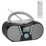 Gueray CD Player Portable CD Boombox with Bluetooth Boombox FM Radio USB Port Portable CD Player Stereo Sound Speaker MP3 Playback AUX Input Headphone Jack LCD Display