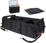 Autoark Multipurpose Car SUV Trunk Organizer with Removable Insulation Leakproof Cooler Bag,Durable Collapsible Adjustable Compartments Cargo Storage,AK-100