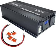 WZRELB 3000 watt Power Inverter Pure Sine Wave Inverter 12v to 230v 240v, Stardard UK sockets and hardwire terminal, Grounded, LCD Display, Surge 6000W (3000w 12v)